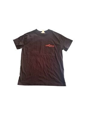 H&M Rolling Stones Black Graphic Short Sleeve Tee with Small Red Script Logo